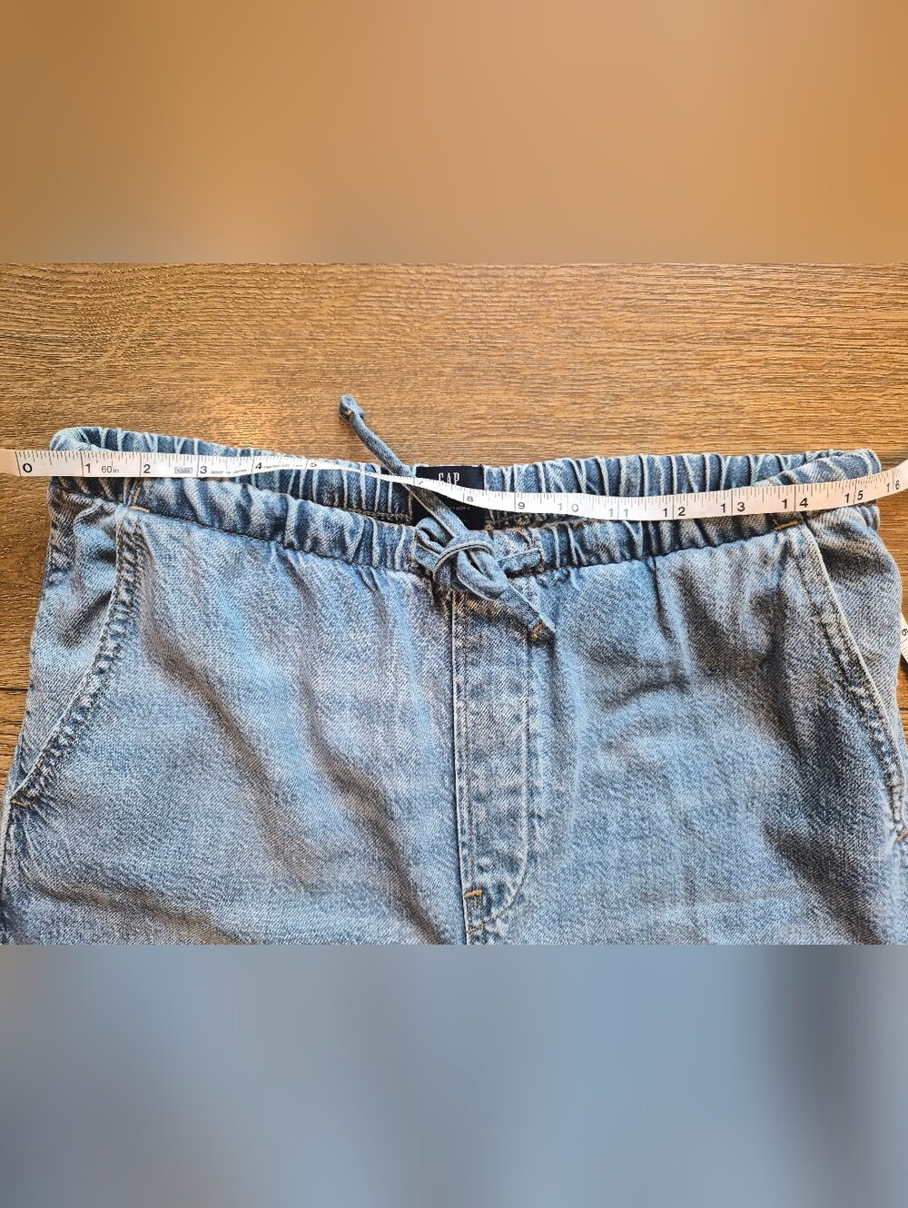 [NWOT] GAP High Rise Easy Barrel Jeans Medium Elastic Waist Light Indigo Womens - Picture 8 of 11